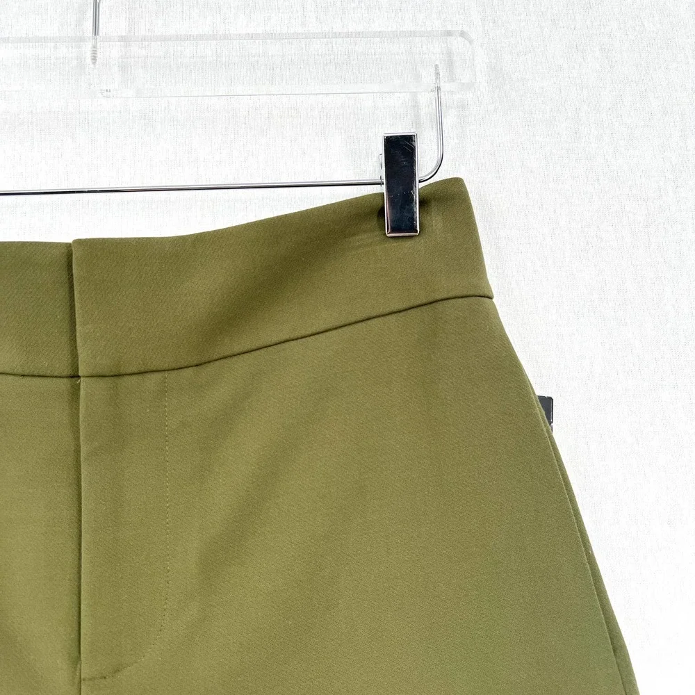 ALICE + OLIVIA Shorts Womens 6 Olive Green Cady High Waist Clean Short NWT - Picture 4 of 16